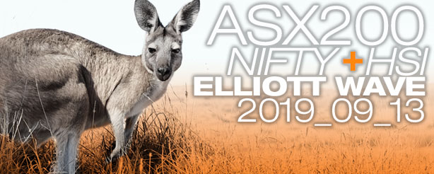 ASX200 NIFTY 50 HANG SENG Technical Analysis Elliott Wave 13 September 2019