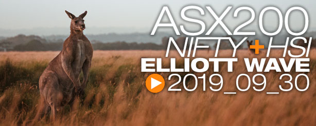 NIFTY 50 ASX200  HANG SENG Technical Analysis Elliott Wave 30 September 2019