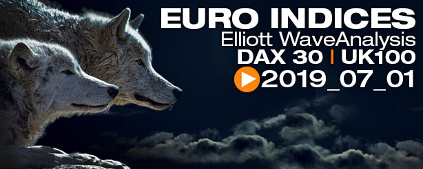 DAX 30 FTSE 100  FTSE MIB Technical Analysis Elliott Wave 1 July 2019