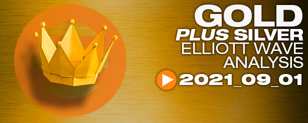 Gold Elliott Wave, Silver Elliott Wave 1 September 2021